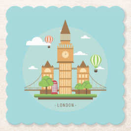London England Landmarks Drink Coasters Underlägg Papper