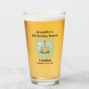 London England Milestone Födelsedagsfest Beer Pint Glaskopp