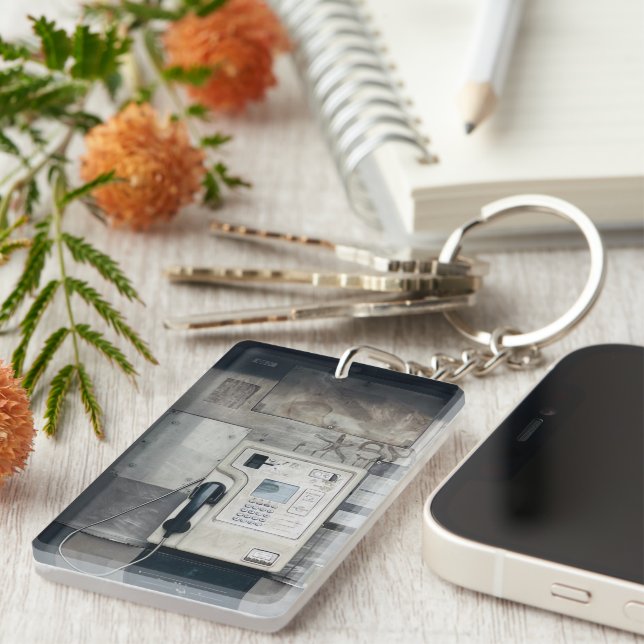 London England Mobil Box Photo Nyckelring (Högra Framsidan)