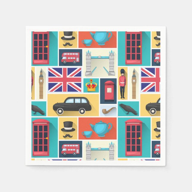 London, England Napkins Pappersservett (Framsidan)