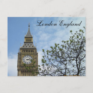 London England Parliament Clock Torn Big Ben Vykort