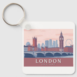 London England Pastel Travel Design Nyckelring