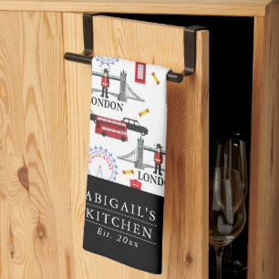 London England Queens Guard English Mönster Kökshandduk