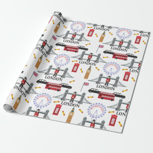 London England Queens Guard English Mönster Wrapp Presentpapper