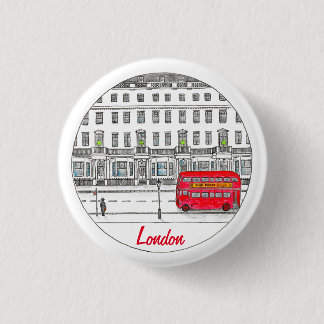 London England Red Buss Travel Illustration Knapp