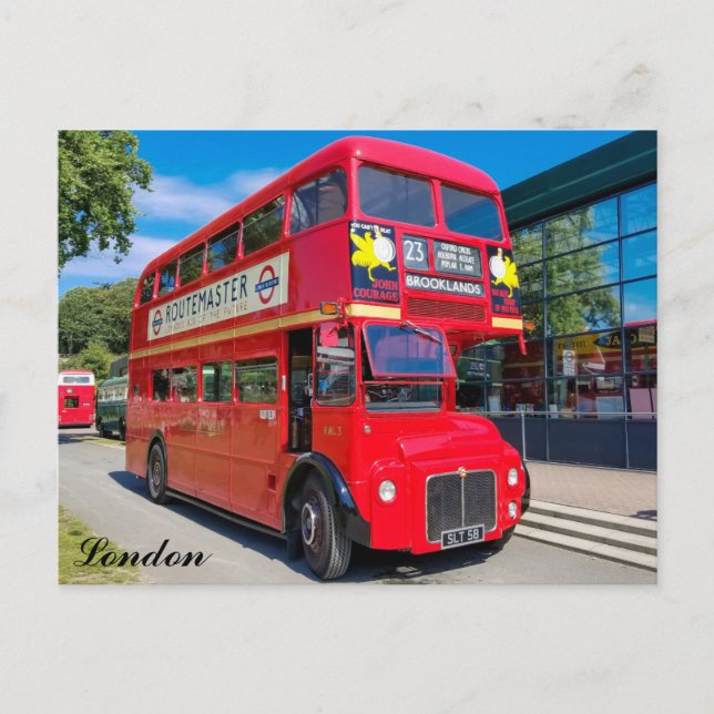 London England Red Buss Vykort (Framsida)