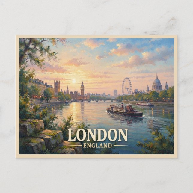 London England resa Vykort (Framsida)