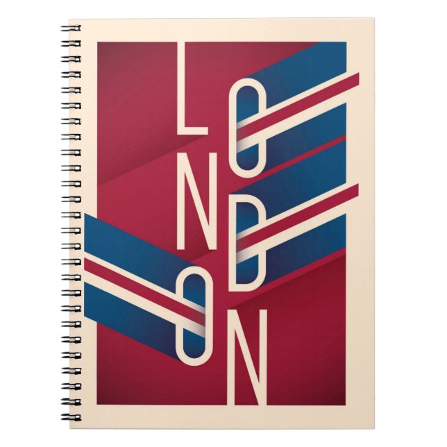 London, England| Retro Illustrerad typografi Anteckningsbok (Framsidan)