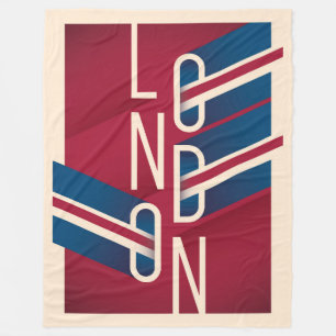London, England  Retro Illustrerad typografi Fleecefilt