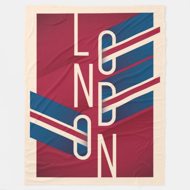 London, England| Retro Illustrerad typografi Fleecefilt (Framsidan)