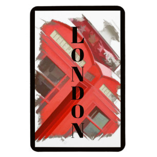 London England Retro Red Mobil Booth Magnet