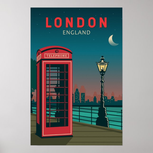 London England Retro Resemål Konst Vintage Poster (Framsidan)
