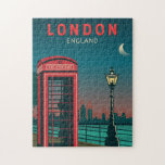 London England Retro Travel Art Vintage Pussel<br><div class="desc">Konstruktion för vektorkonst i London. London,  huvudstaden i England och Förenade kungariket,  är en stad på 2000-talet med en historia som sträcker sig tillbaka till romerska tider.</div>