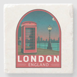 London England Retro Travel Art Vintage Stenunderlägg