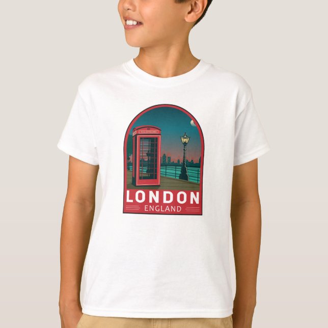 London England Retro Travel Art Vintage T Shirt (Framsida)