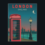 London England Retro Travel Art Vintage Vykort<br><div class="desc">Konstruktion för vektorkonst i London. London,  huvudstaden i England och Förenade kungariket,  är en stad på 2000-talet med en historia som sträcker sig tillbaka till romerska tider.</div>