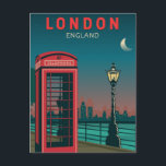 London England Retro Travel Art Vintage Vykort<br><div class="desc">Konstruktion för vektorkonst i London. London,  huvudstaden i England och Förenade kungariket,  är en stad på 2000-talet med en historia som sträcker sig tillbaka till romerska tider.</div>
