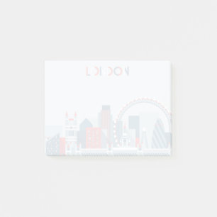 London, England  Röd, vit och blå Skyline Post-it Block