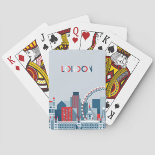 London England röd, vit- och blåtthorisont Kortlek