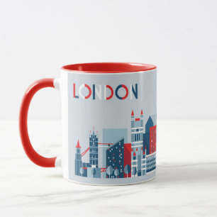 London England   röd, vit- och blåtthorisont Mugg