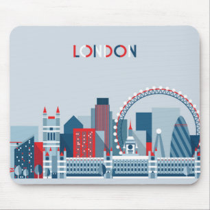 London England röd, vit- och blåtthorisont Musmatta
