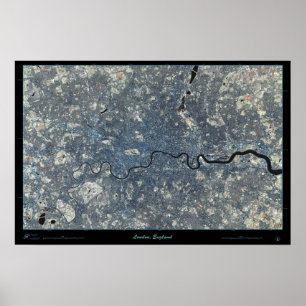 London England satellit- affisch