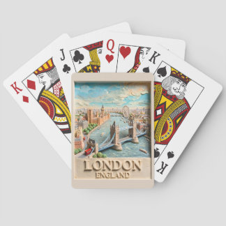 London England Siluett Vintage Texturerad Resa Kon Casinokort
