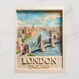 London England Siluett Vintage Texturerad Resa Kon Vykort
