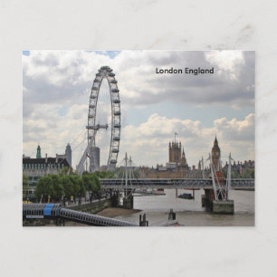 London England Skyline, Big Ben, London Öga,Thames Vykort
