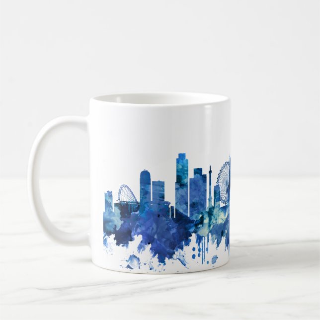 London England Skyline Blue Kaffemugg (Vänster)