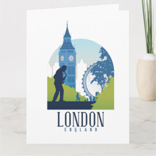 London England Skyline Greeting Card Kort