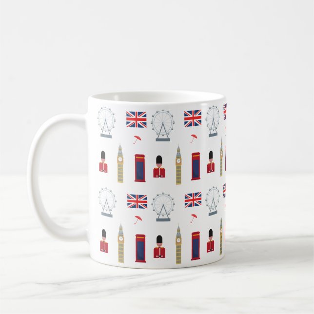 London England Skyline Icon Coffee Mugg (Vänster)