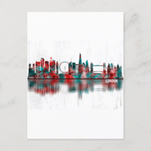 London England Skyline Inbjudan Vykort