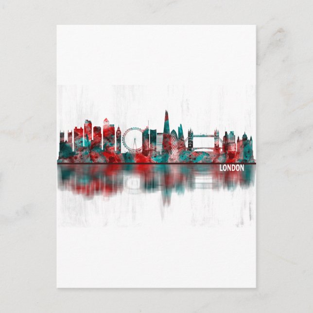 London England Skyline Inbjudan Vykort (Framsida)