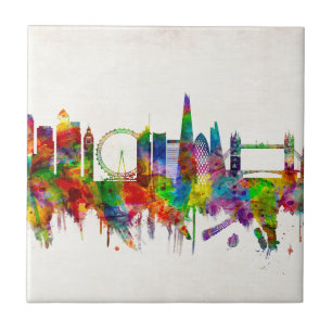 London England Skyline Kakelplatta