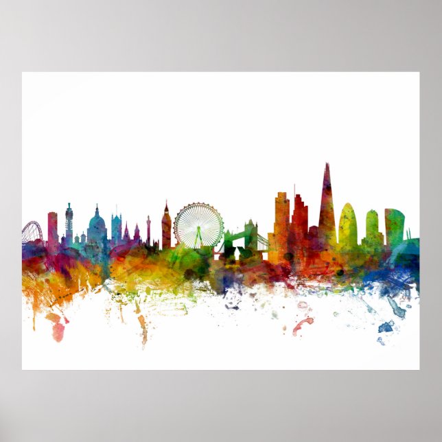 London England Skyline Poster (Framsidan)
