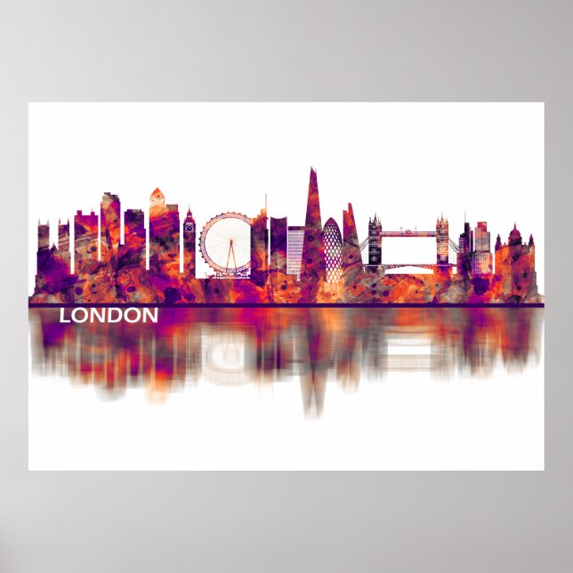 London England Skyline Poster (Framsidan)