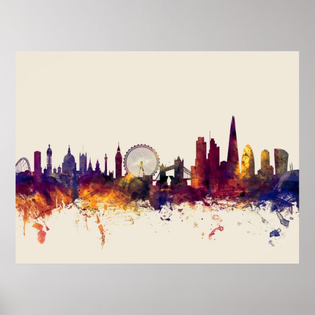 London England Skyline Poster (Framsidan)