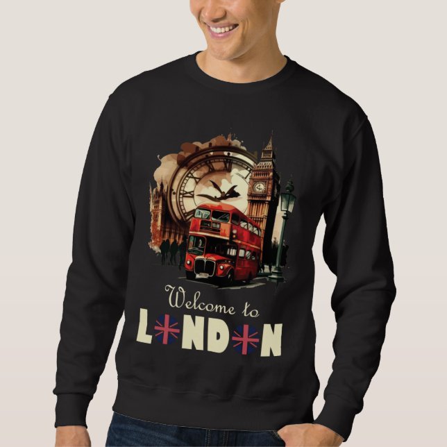 London England Souvenir Tourist For Men Women Kids Lång Ärmad Tröja (Framsida)