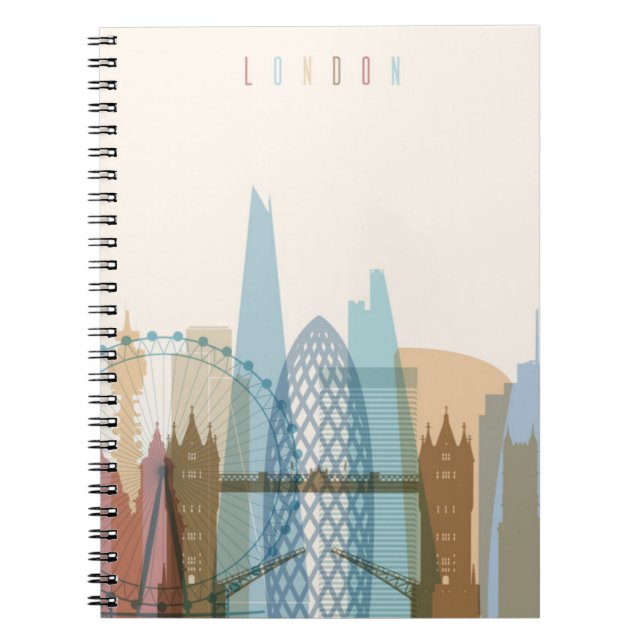 London England | stadshorisont Anteckningsbok Med Spiral (Framsidan)