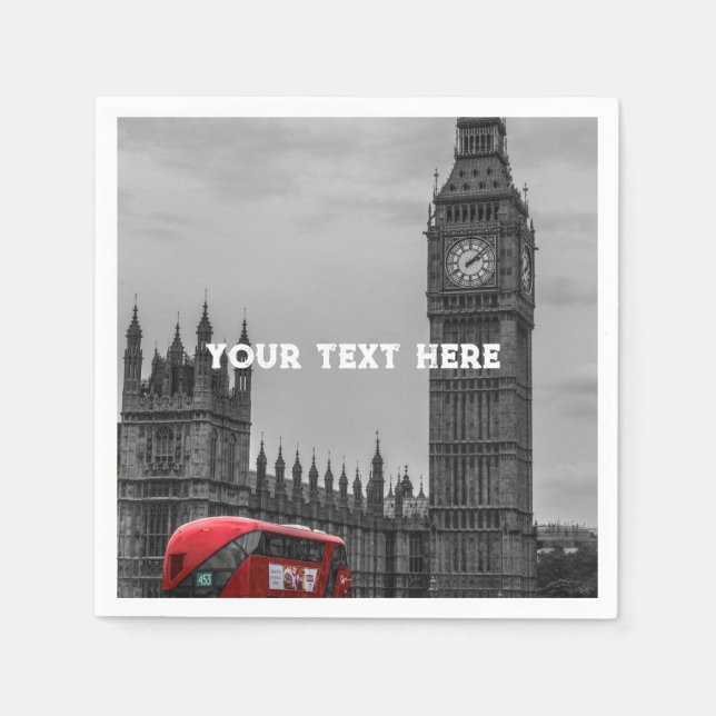London England Storbritannien Big Ben UK Napkins Pappersservett (Framsidan)