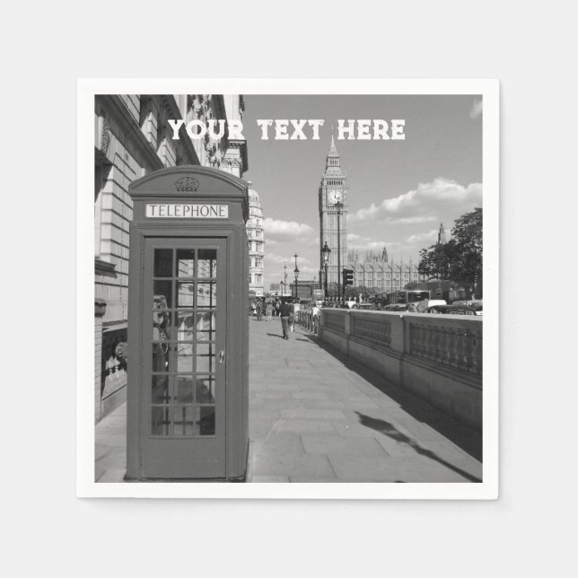 London England Storbritannien Big Ben UK Napkins Pappersservett (Framsidan)