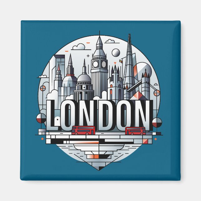 London England Storbritannien Magnet (Framsidan)