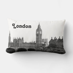 London England Storbritannien Silhuett Etsad Lumbarkudde