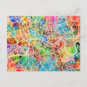 London England Street Karta Vykort