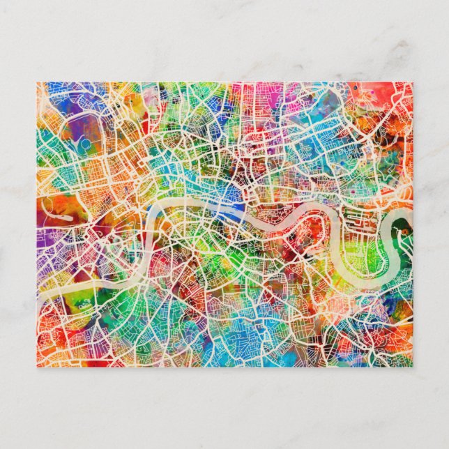 London England Street Karta Vykort (Framsida)