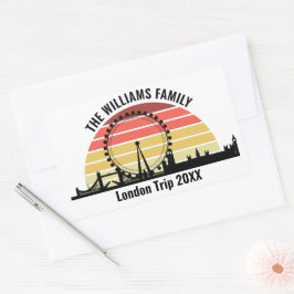 London England Sunset Anpassningsbar Family Resa Rektangulärt Klistermärke