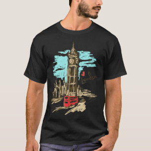 London England T-Shirt- Retro Souvenir Kärlek Lond T Shirt