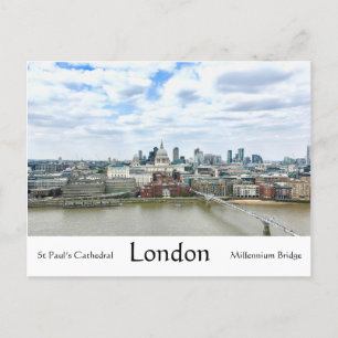 London England Thames River & St Paul's Cathedral Vykort