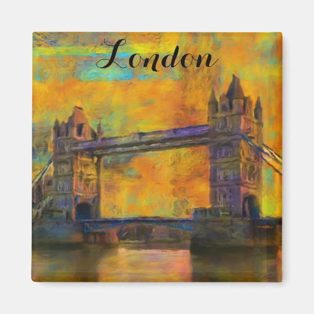 London England Torn Bridge Colorful Abstrakt Magnet (Framsidan)